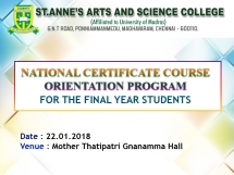 NATIONAL CERTIFICATE COURSE